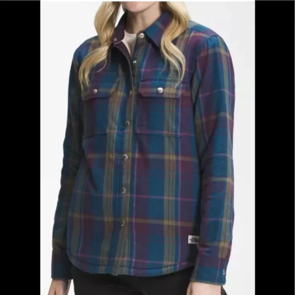The North Face Sherpa Lined Womens Plaid Campshire Shirt M | Cozy Outdoorsy - Picture 8 of 8